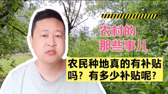 农村农民种地真的有补贴吗?会有多少补贴呢?