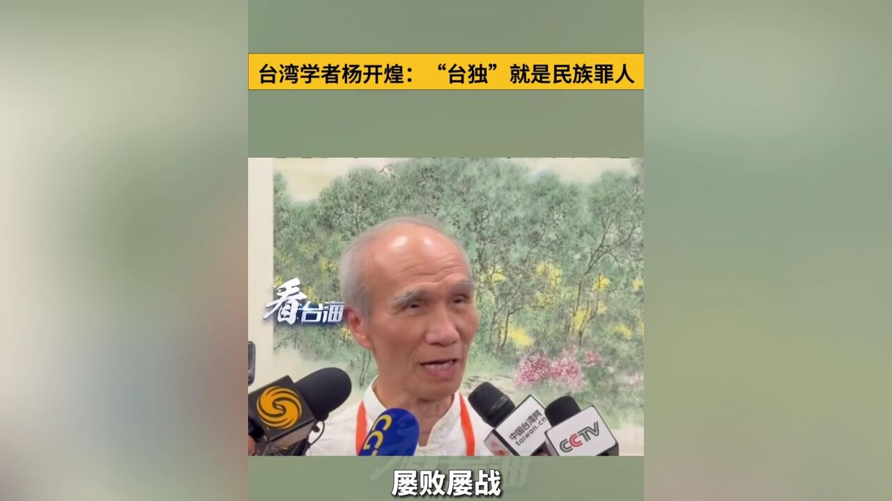 台湾学者杨开煌:“台独”就是民族罪人”