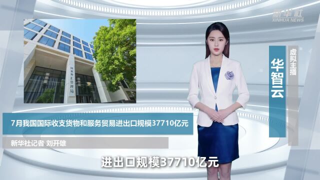 7月我国国际收支货物和服务贸易进出口规模37710亿元