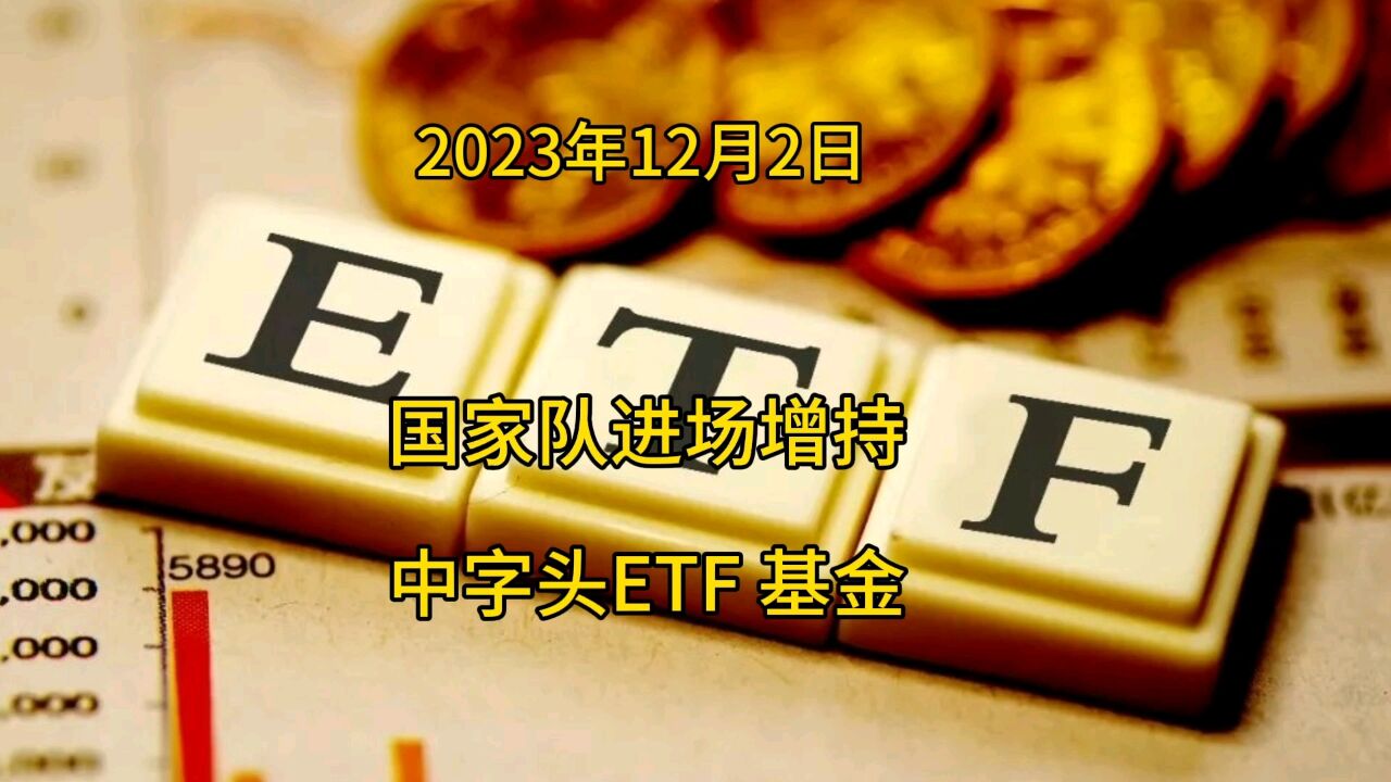 国家队进场增持中字头ETF基金