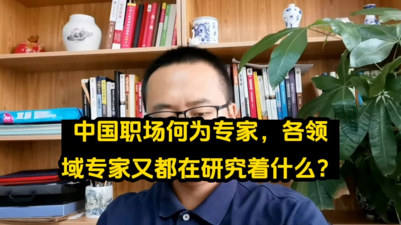 中国职场何为专家,各领域专家又都在研究着什么?