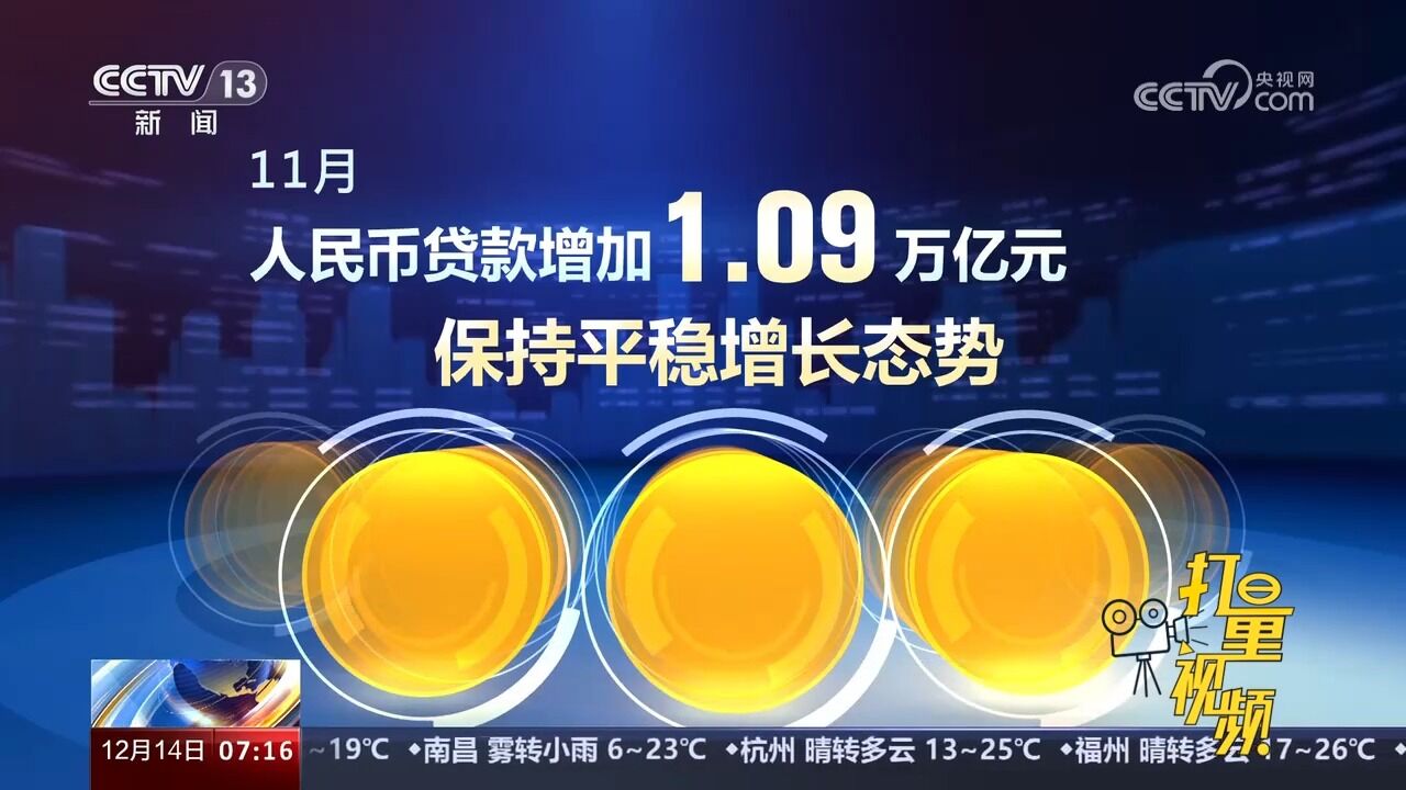 中国人民银行发布:11月人民币贷款保持平稳增长态势