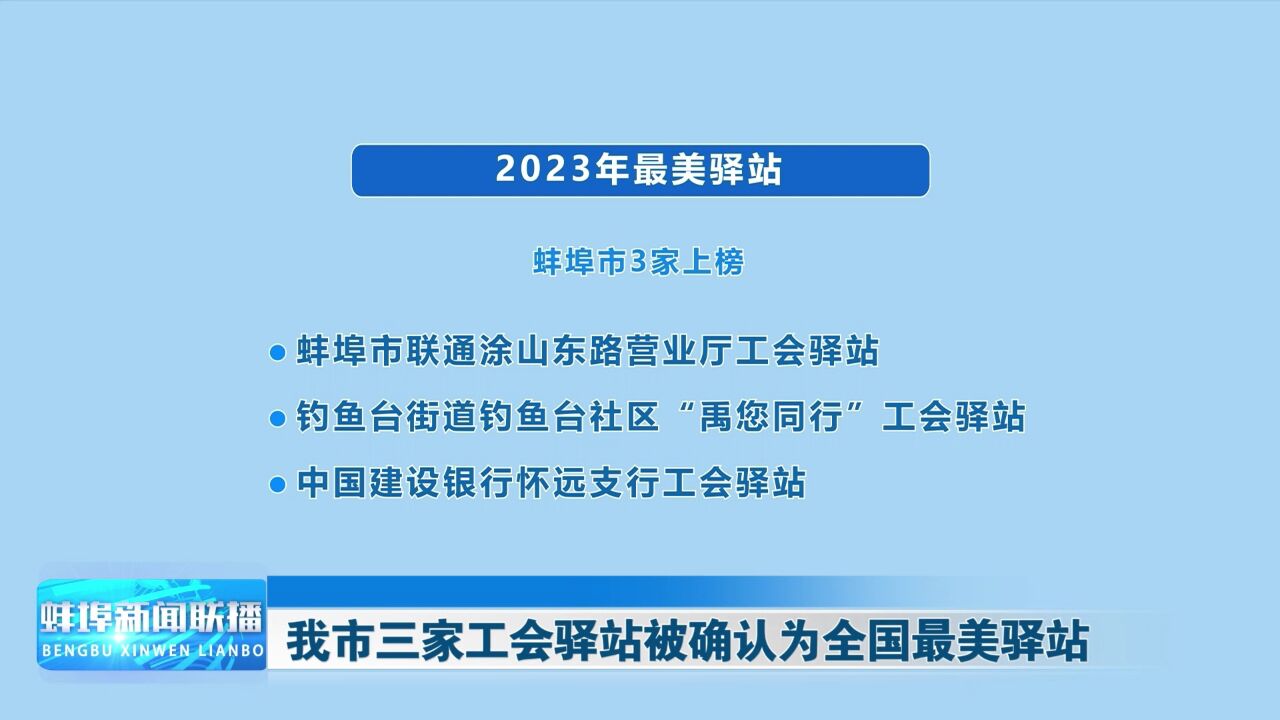 我市三家工会驿站被确认为全国最美驿站