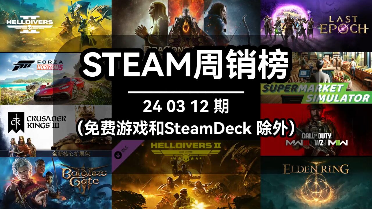 steam周销榜:240312期