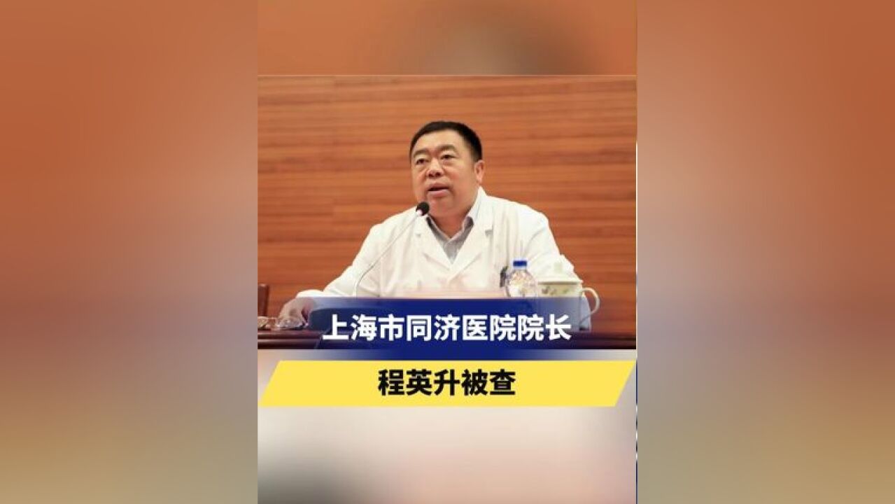 上海市同济医院院长程英升被查