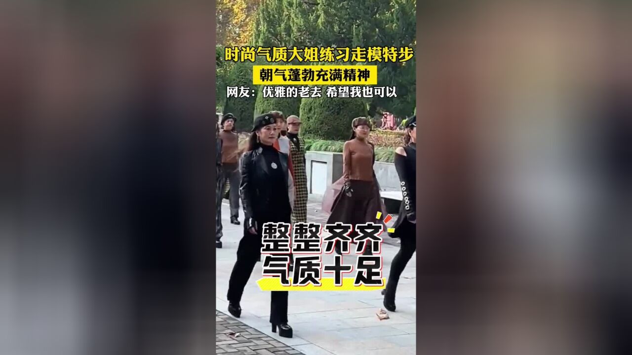 优雅大姐们练习模特步