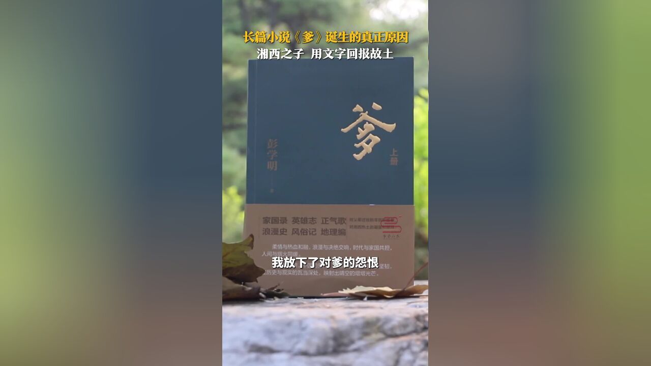 长篇小说《爹》诞生的真正原因 湘西之子 用文字回报故土