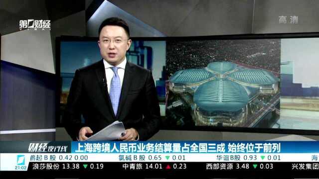 上海跨境人民币业务结算量占全国三成 始终位于前列