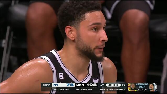 NBA常规赛：尼克斯vs篮网第4节英文原声回放