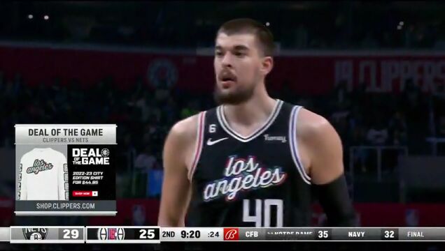 NBA常规赛：篮网vs快船第2节中文解说回放