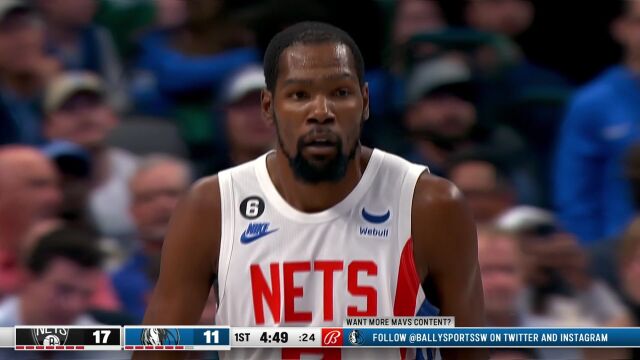 NBA常规赛：篮网vs独行侠第1节中文解说回放
