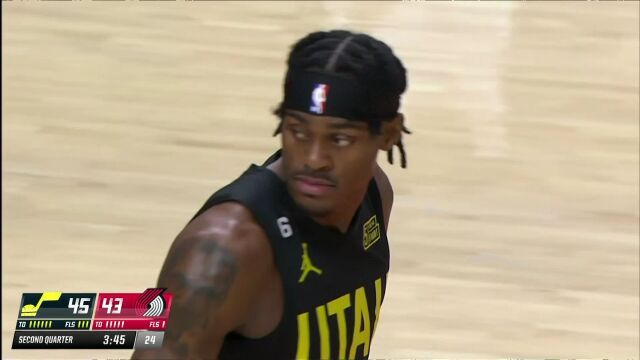 NBA常规赛：爵士vs开拓者第2节原声解说回放