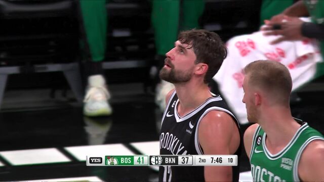 NBA常规赛：凯尔特人vs篮网第2节英文原声回放