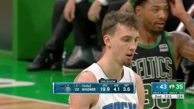 NBA常规赛：魔术vs凯尔特人第2节中文解说回放
