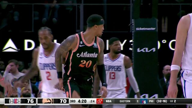 博格丹连线科林斯 顶着防守把球放进