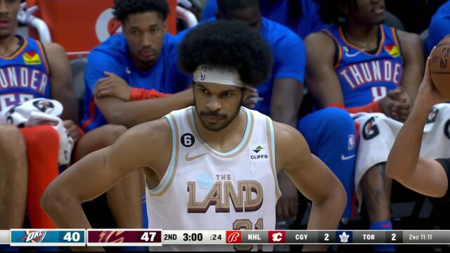 NBA常规赛：雷霆vs骑士第2节中文解说回放