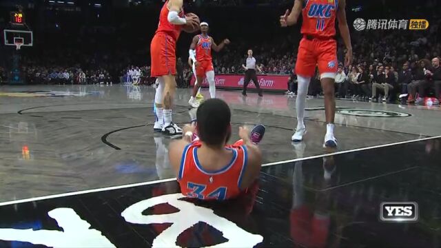 NBA常规赛：雷霆vs篮网第1节英文原声回放