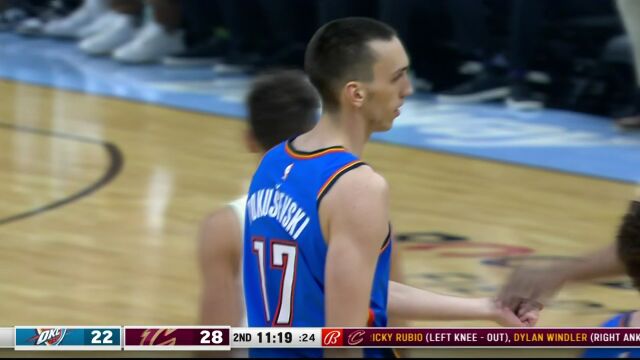 NBA常规赛：雷霆vs骑士英文原声全场回放