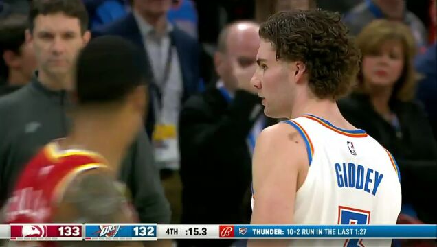 NBA常规赛：老鹰vs雷霆第4节 英文解说回放