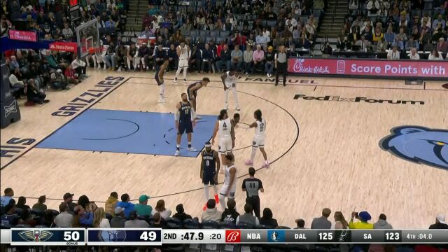 NBA常规赛：鹈鹕vs灰熊英文原声全场回放