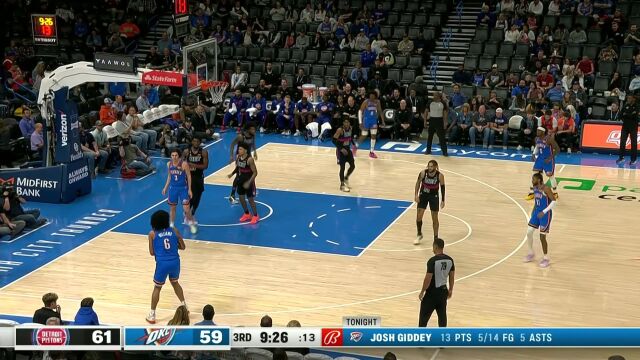  NBA常规赛：活塞vs雷霆第3节中文解说回放