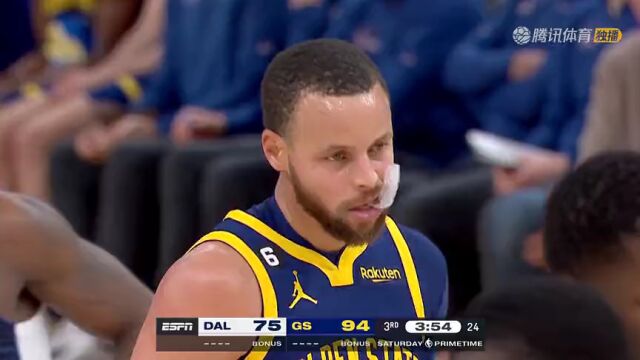 NBA常规赛：独行侠vs勇士第3节中文解说回放