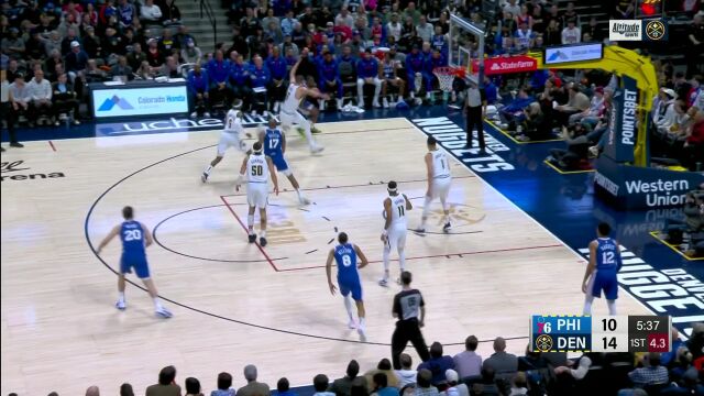 76人vs掘金第1节英文原声回放