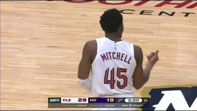 NBA常规赛：骑士vs鹈鹕第1节中文解说回放