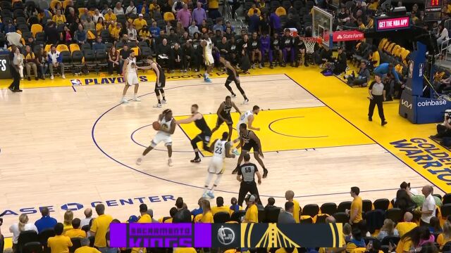 NBA季后赛：国王vs勇士第3节英文解说回放