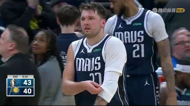 NBA常规赛：独行侠vs步行者第2节中文解说回放