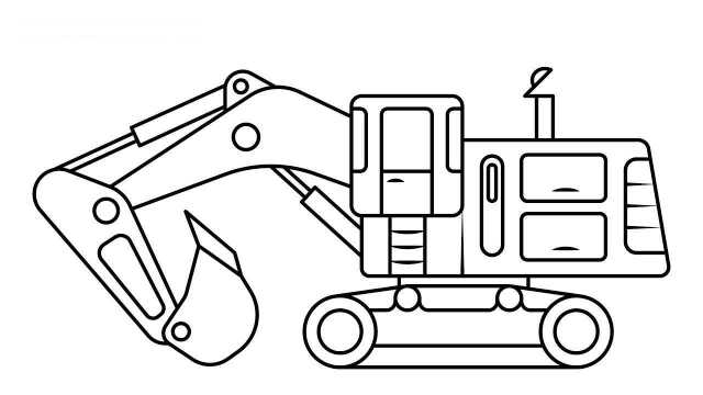 亲子简笔画:可爱挖土机
