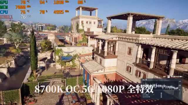 8700K对阵2700X 超频RTX2080刺客信条奥德赛 1080P2K4