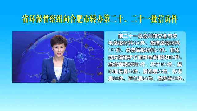 省环保督察组向合肥市转办第二十、二十一批信访件