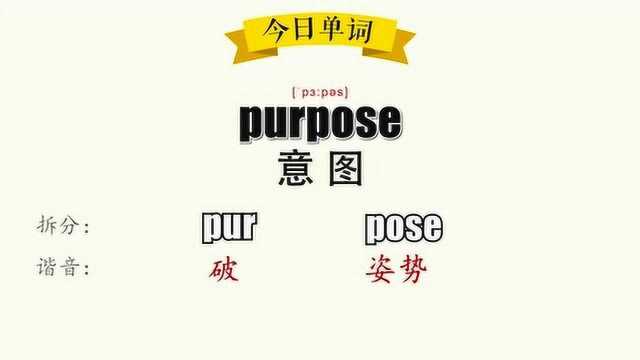 超级记忆之单词记忆 purpose.意图