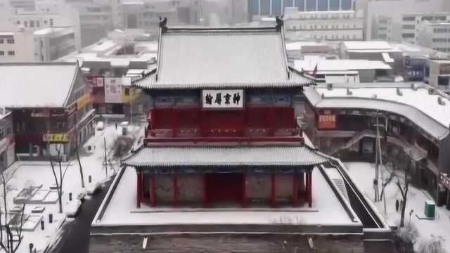 航拍中国:河北宣化古城,大雪后是那么的迷人!