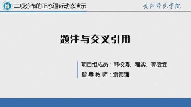 二项分布的正态逼近动态演示实验报告设计5.题注与交叉引用