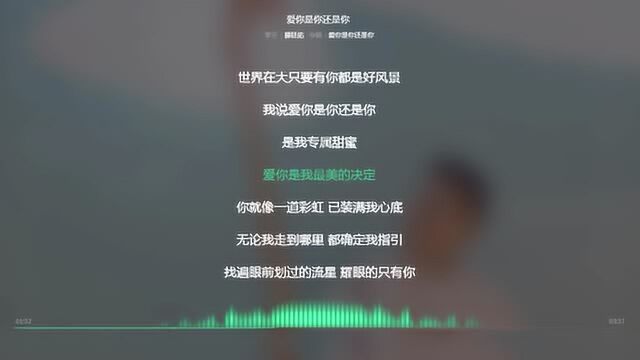 爱你是你还是你 抖音热歌 动态歌词