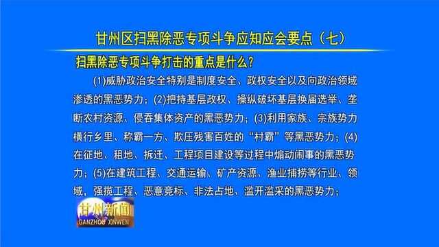 甘州区扫黑除恶专项斗争应知应会知识要点 七