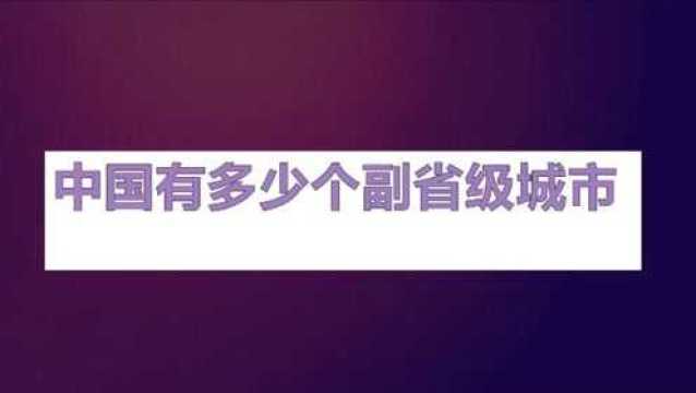 中国有多少个副省级城市