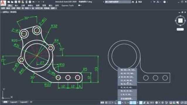 CAD综合练习题 平面入门题 用到一些CAD基本的绘图工具