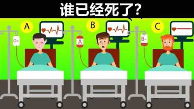 脑力测试:医院病床上的三个病人中,谁已经死了?