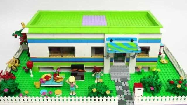 如何用乐高lego颗粒搭建一座普通房屋