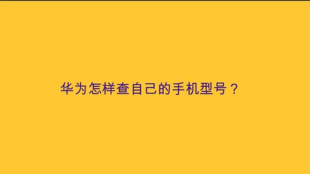 华为怎样查自己的手机型号?