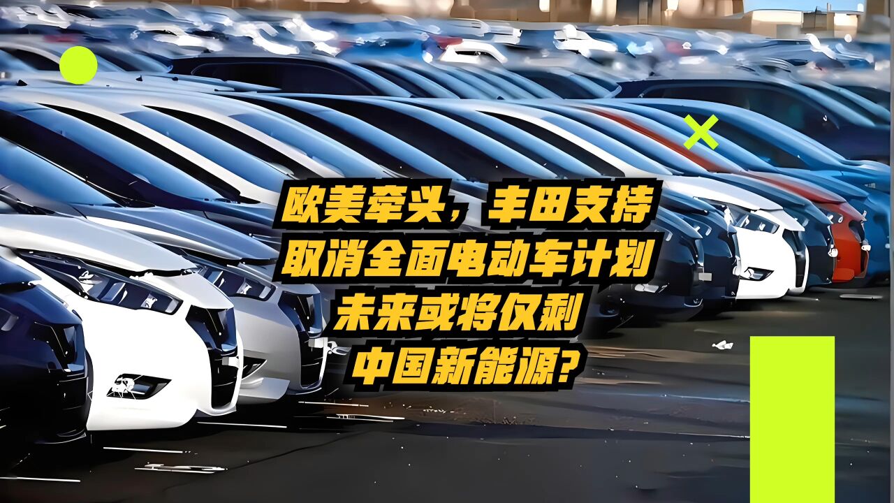 欧美牵头,丰田支持,取消全面电动车计划,未来或将仅剩中国新能源