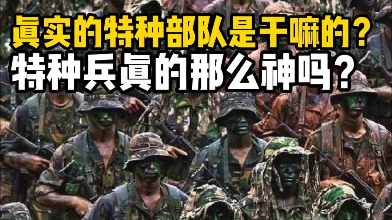 对特种兵最大的误解!特种部队究竟是干什么的?真的那么神吗?