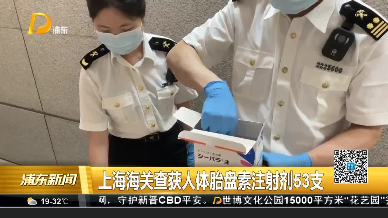 上海海关查获人体胎盘素注射剂53支