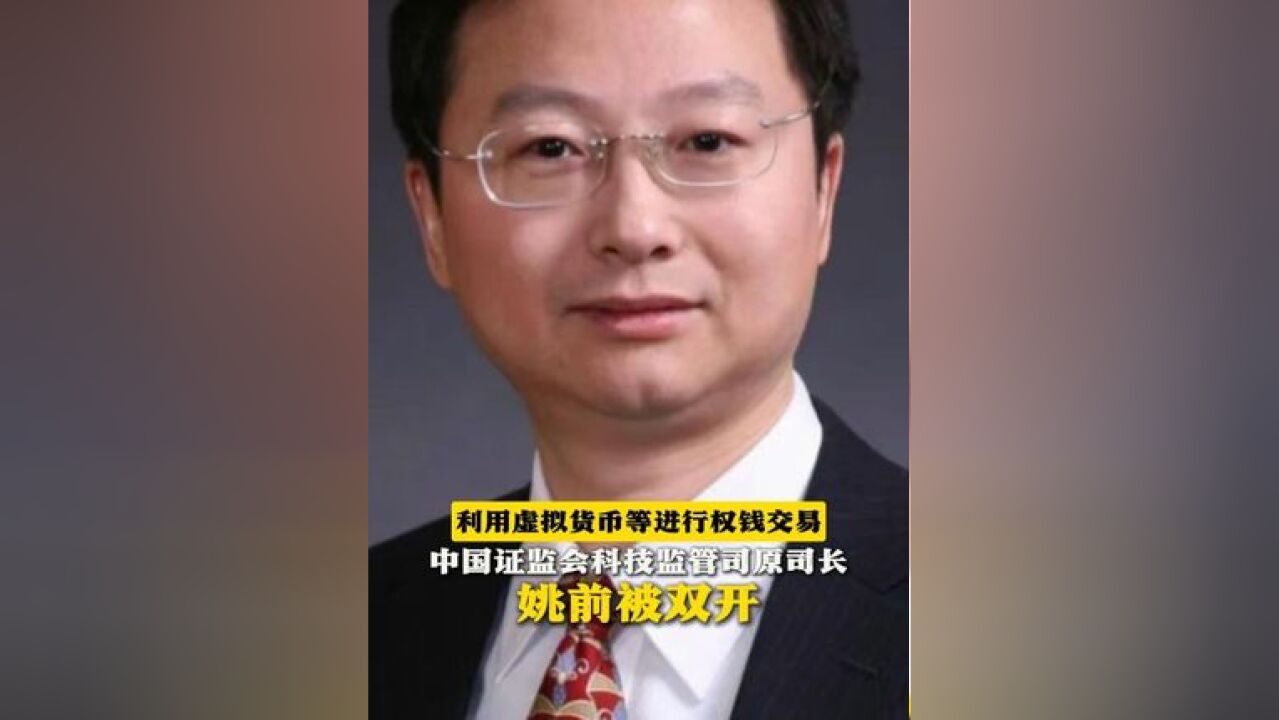 中国证监会科技监管司原司长姚前被双开