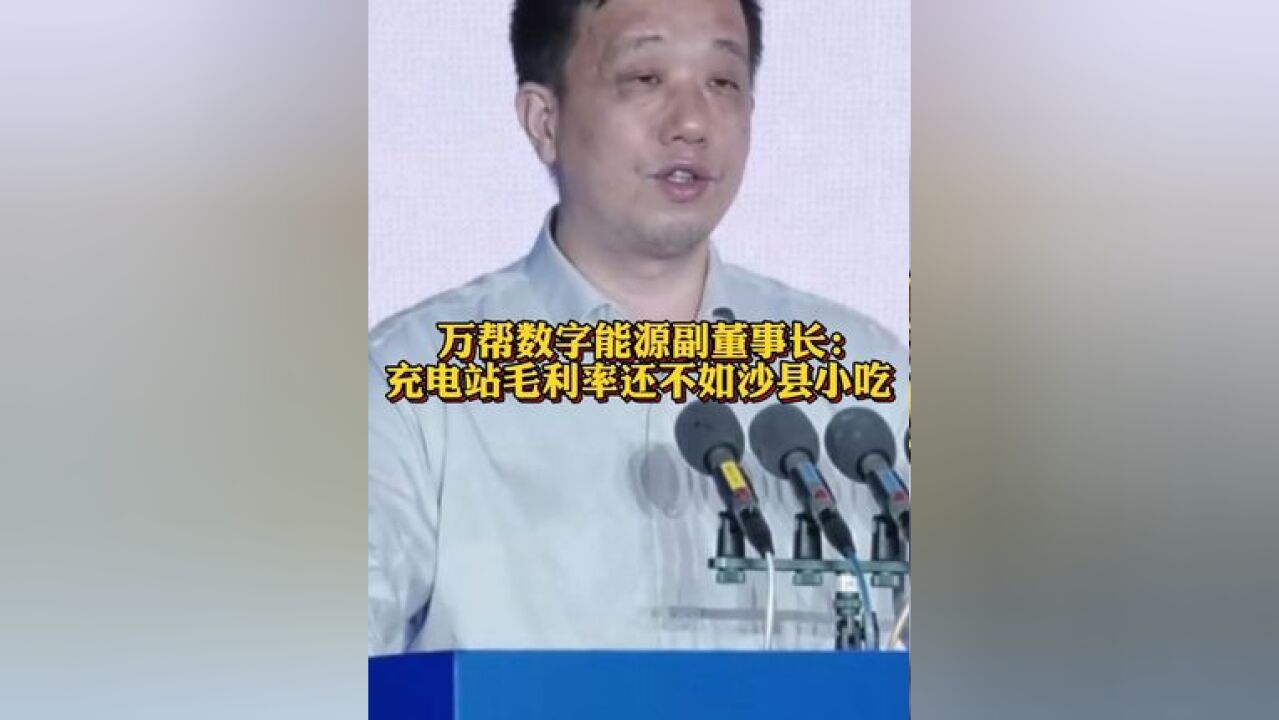 万帮数字能源副董事长:充电站毛利率还不如沙县小吃