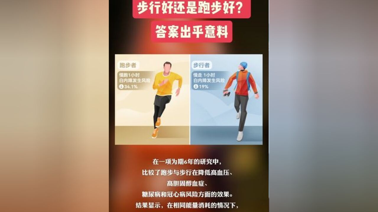 步行好还是跑步好?答案出乎意料