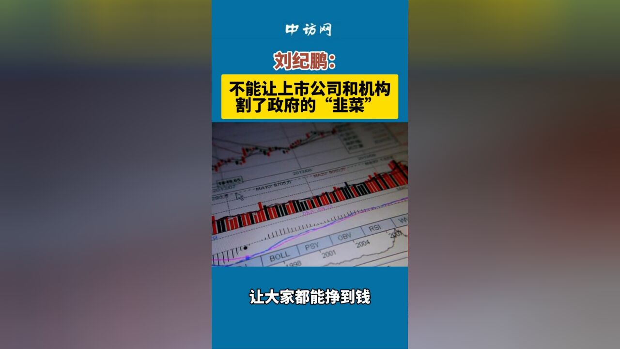 刘纪鹏:不能让上市公司和机构割了政府的“韭菜”